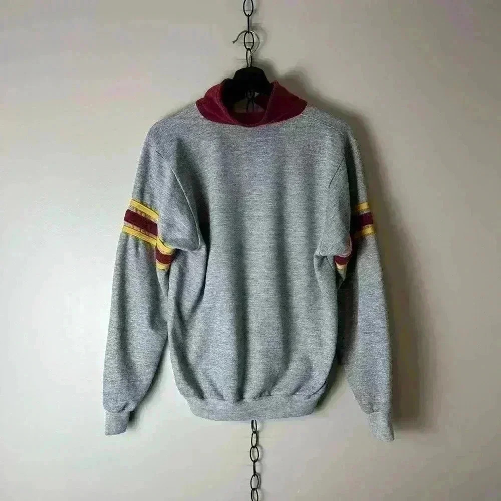 Vintage 1980s Alpha Collared Logo Crewneck  Large - Picture 2 of 5